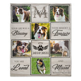 Livraison gratuite✈️Couverture commémorative personnalisée pour chien avec photo - Cadeau de sympathie pour animaux de compagnie